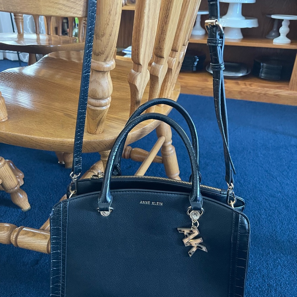 Anne Klein Black Satchel Bag